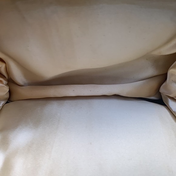 Vintage Gold Lame Evening Handbag Gold Chain Rhinestone Clasp - Picture 5 of 7